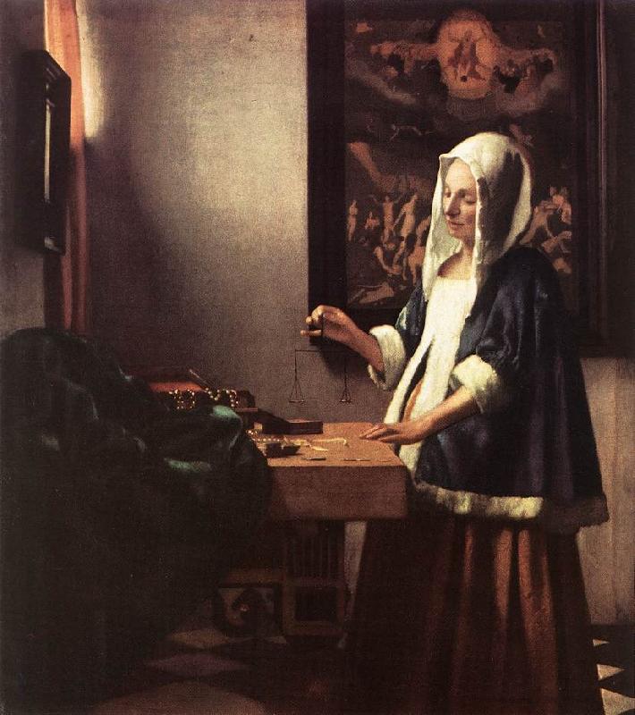 Jan Vermeer Woman Holding a Balance Sweden oil painting art
